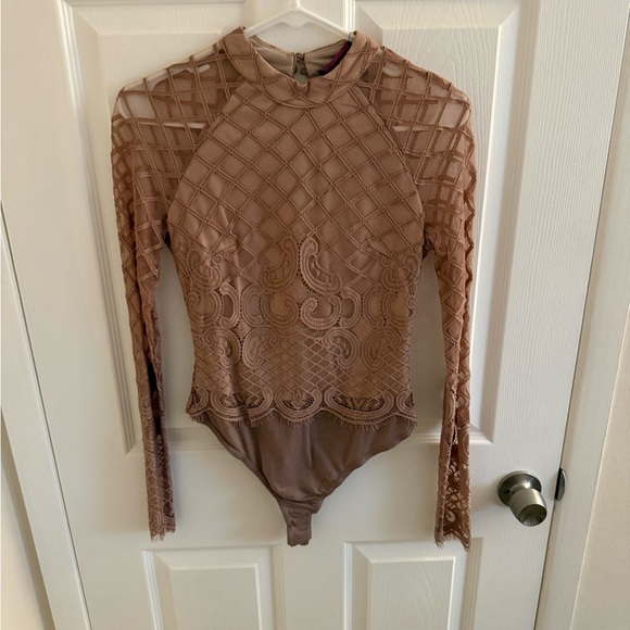 Tops - Lace Long Sleeve Bodysuit